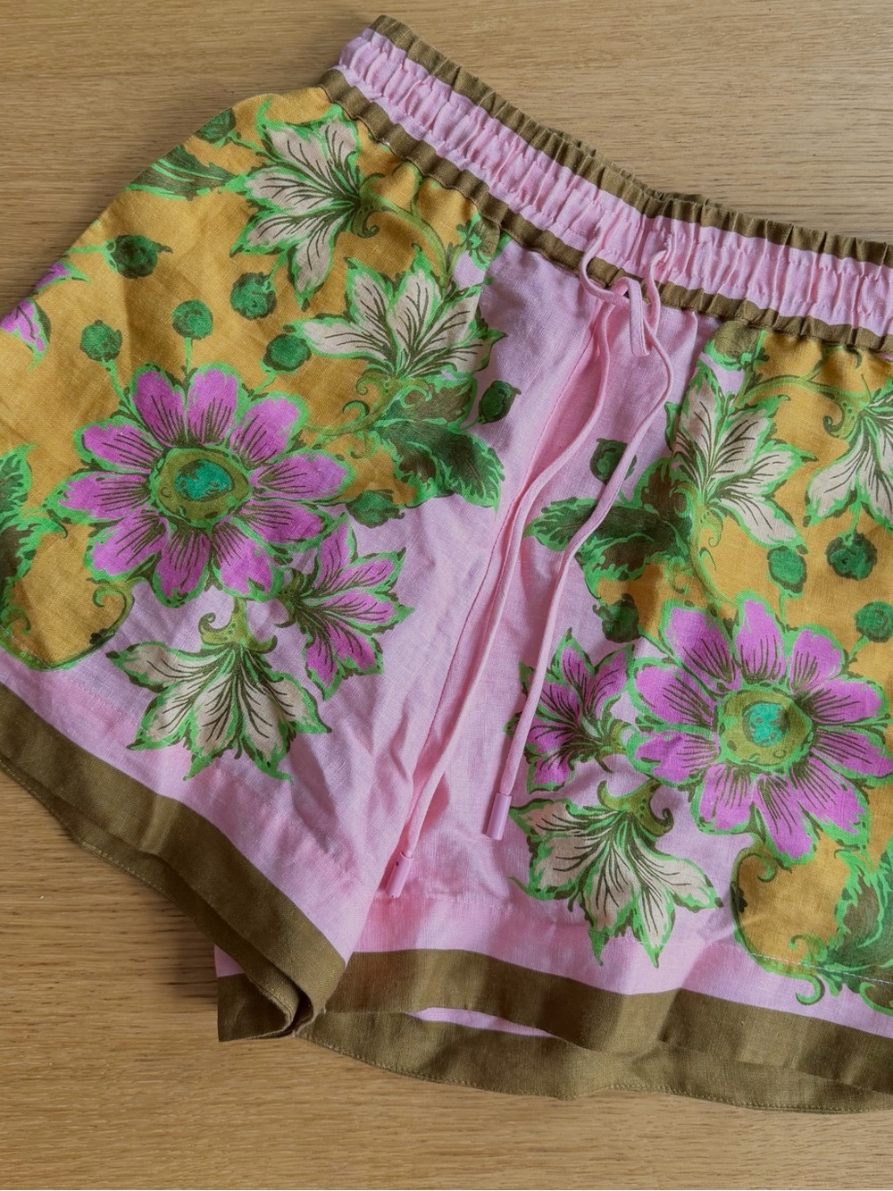 Alémais Women’s Pink Floral Linen Shorts